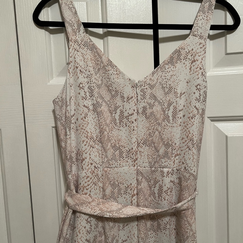 LOFT White Pink Snake Print Jumpsuit (6) - Picture 5 of 7